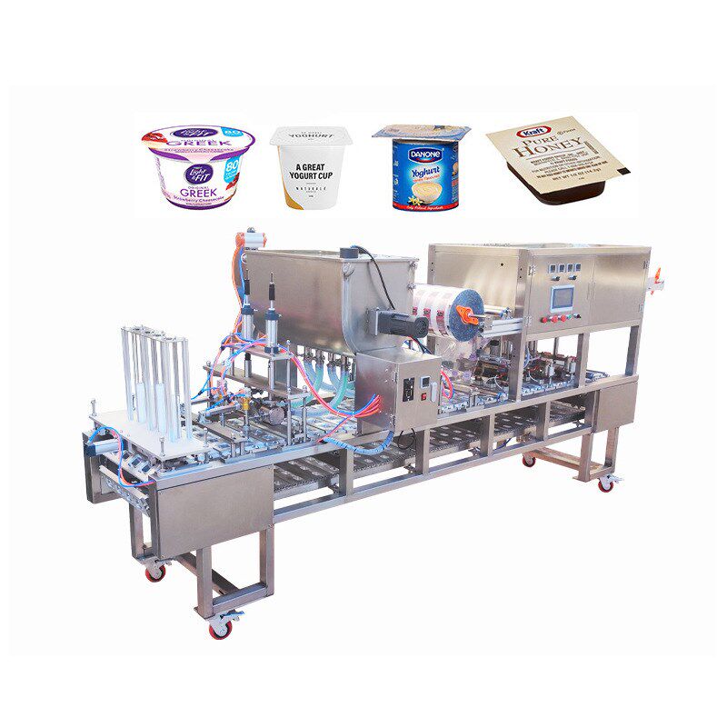 膏体酸奶雪糕冰淇淋杯口封盖机布丁果冻杯全自动流水W线灌装封杯