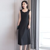 简约时尚 连衣裙女通勤内搭打底裙遮肉秋季 气质高端背心.裙收腰显