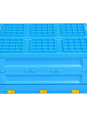 加厚塑料折叠箱蓝色带盖500-x230节省省空间果蔬生鲜配送周转箱子