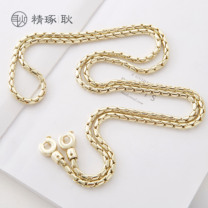 蛇头包改款5mmk浅金色女包包带链条肩带链单买斜挎链可拆卸金属链