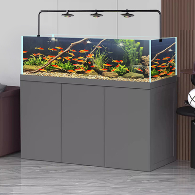 无管件溪流缸鱼缸卓无管道静音宁客厅大型极窄工业风兰寿底滤鱼缸