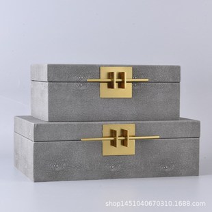 新中式样板房饰品摆设首饰盒现代软装饰品装饰盒开放格摆件收纳盒