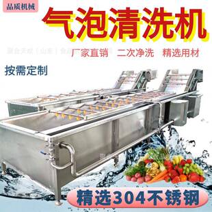 蔬菜鼓泡翻浪清洗设备洗菜洗果机水循环喷淋式果蔬气泡清洗机