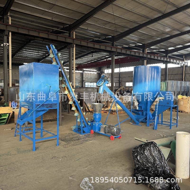 出口养殖饲料机鸡鸭鱼兔子用平模造料机家用型颗粒饲料机