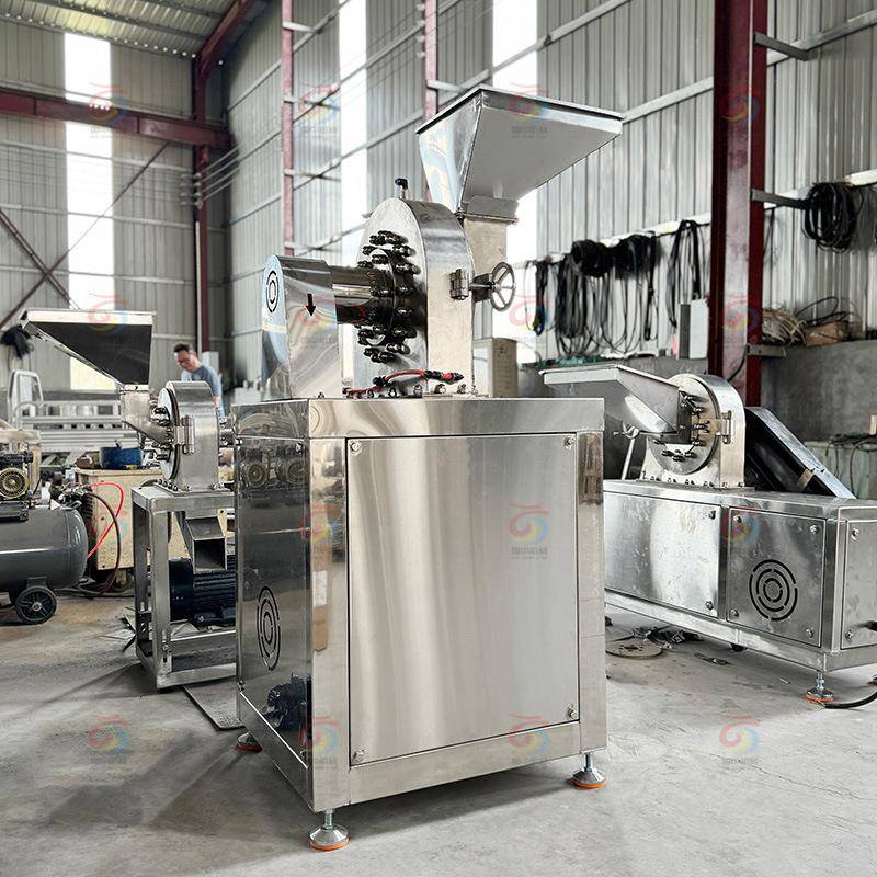 不锈钢齿盘粉碎机食品级白糖草药干辣椒海带粉碎化学废料打粉机