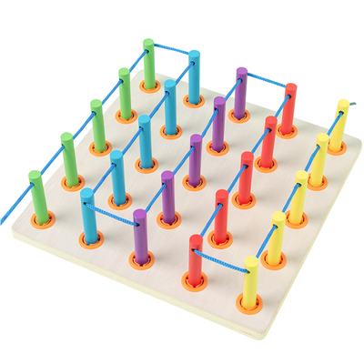 儿氏穿线板串珠感统精细r动作婴幼蒙园益智区材儿教具料童早教玩