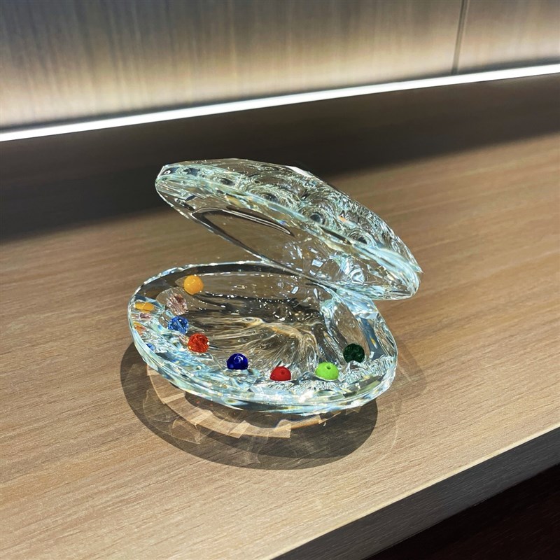 七彩珠点贝壳水晶首饰盒S摆件JJJJ