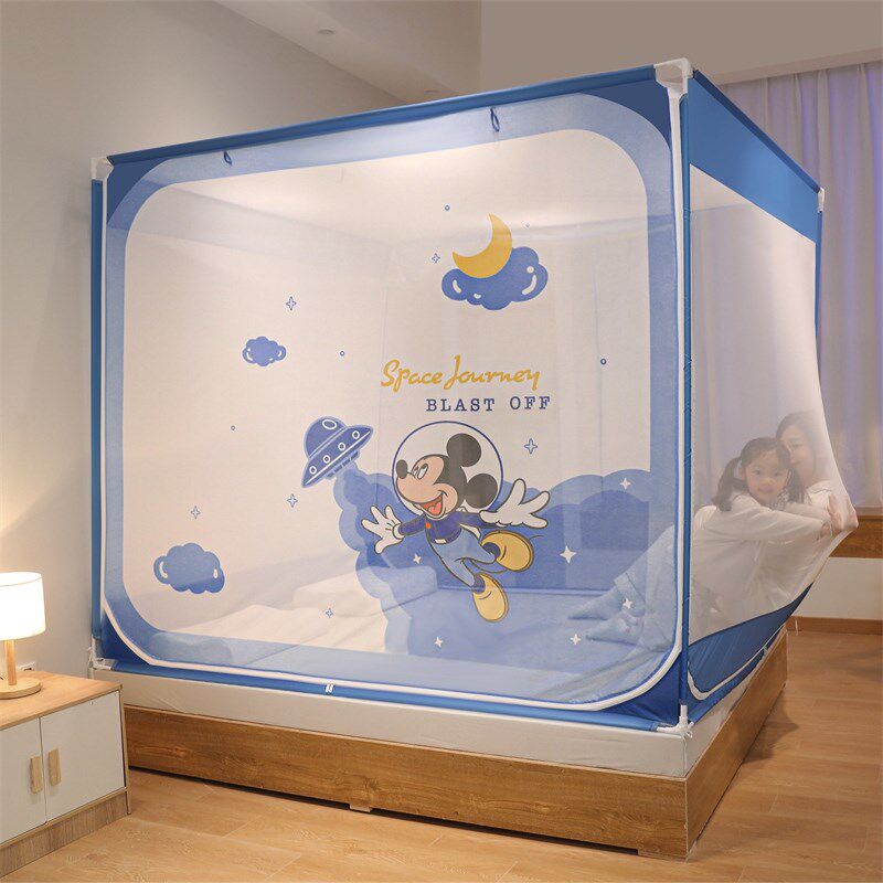 床围栏婴儿防护栏床上蚊帐u二合一体防止回字底男童防摔全包可定