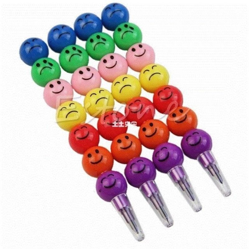 7 colors stacker swap tip wax crayons pencil statUionary set