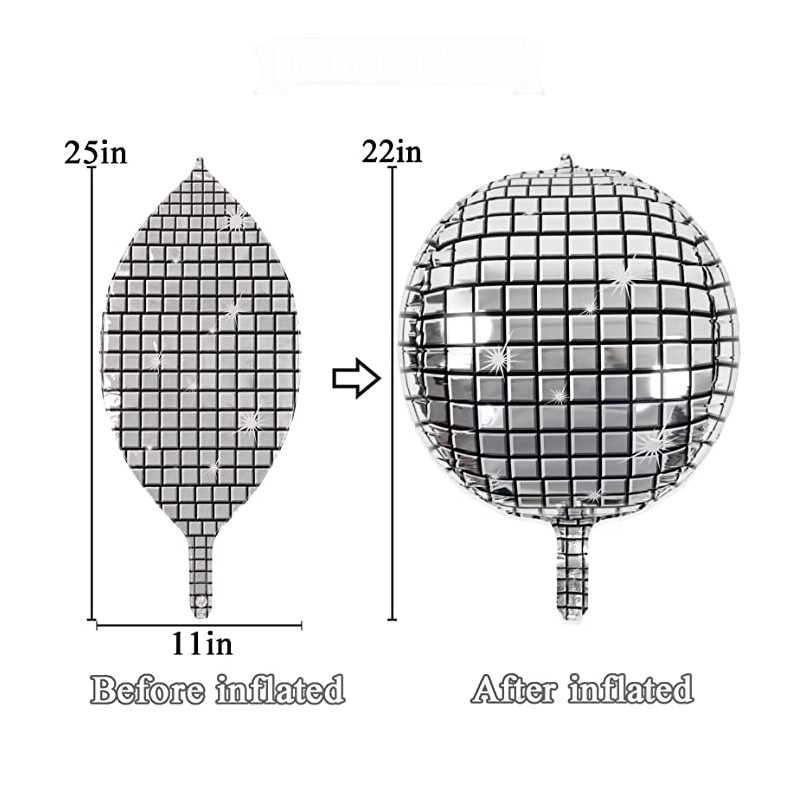 6pcs 22 Inch Disco Ball Balloons 70s IDisco Party Decor  4D