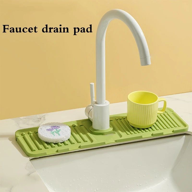 Kitchen Fgaucet Splash Pad Silicone Sink Faucet Raised Slope