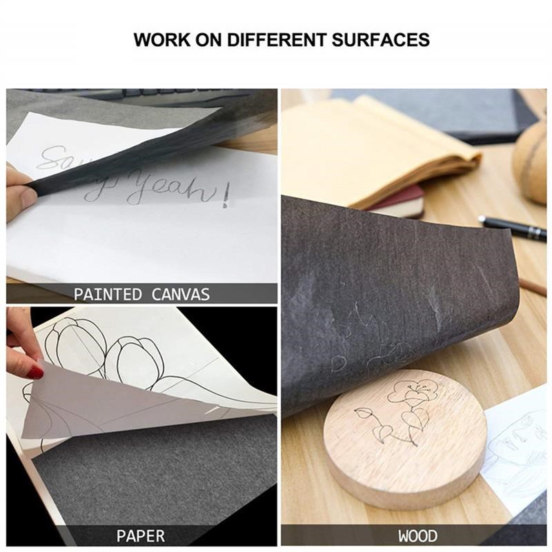 100pcs A4 Carbon Paper Black LeCgible Graphite Transfer Trac