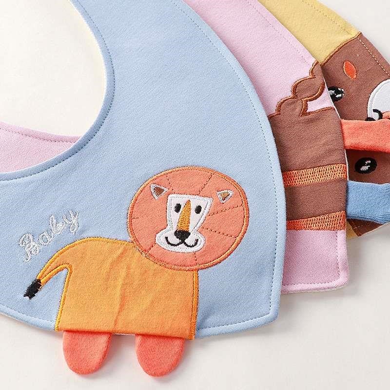 Newborn Cotton Soft Bib Hidden Buckle CaLrtoon Pattern Baby