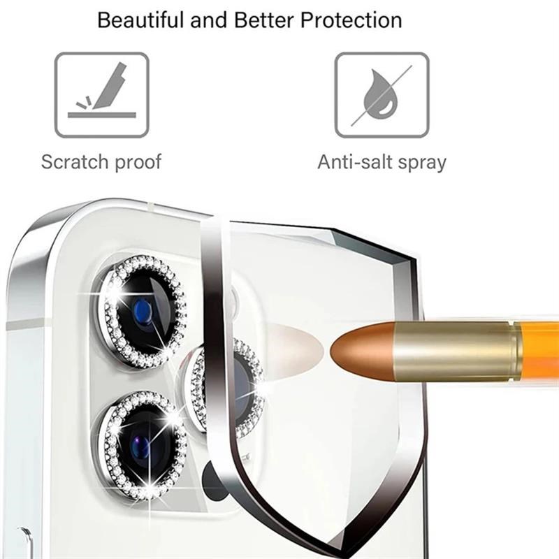 Diamond Glitter Camera Protection For IphoneP 15 14 13 11 Pr