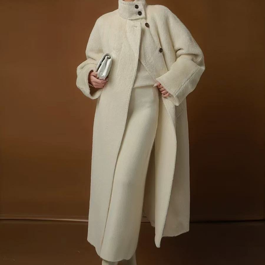 秋冬季新款高端百搭轻奢苏丽羊驼大衣-25019