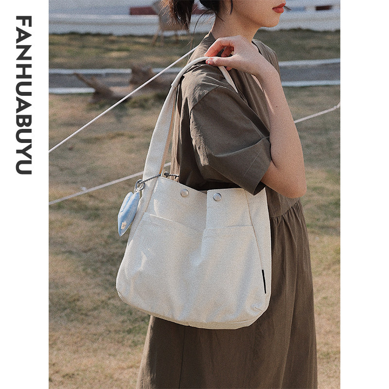 梵花不语简约百搭帆布包女上课大学E生纯色单肩包日系多口袋布袋,箱包皮具/热销女包/男包,时尚帆布包,淘宝优惠券,粉丝福利购,淘宝优惠卷