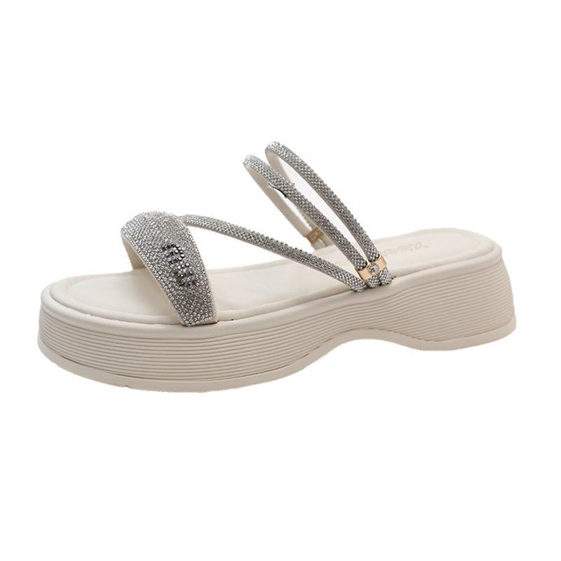 2024夏季新款外穿坡跟平底厚底时尚两P穿凉鞋凉拖鞋女鞋子,女鞋,一字拖,淘宝优惠券,粉丝福利购,淘宝优惠卷