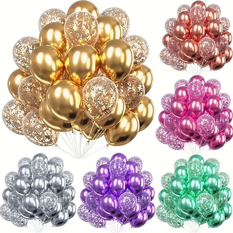30pcs Confgetti Latex Balloons For Birthday Party Decoration