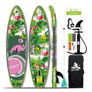 户外鱼鳍浆板 蓝色三尾鳍冲浪板 EGG1 花卉动物平稳加宽充气桨板