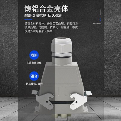 WZAZDQ重载连接器HK-004-2 008-4航空插头80A16A组合顶出侧出