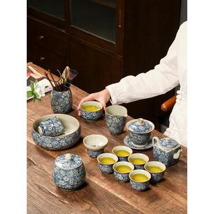 青花瓷茶具大套装 家用中式 茶杯茶壶盖碗茶洗办公室泡茶高档礼盒装