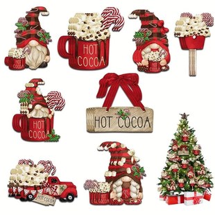 Hanging W.ooden Cute 24Pcs Dwarf Xmas Christmas Ornaments