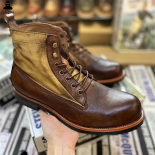 Winter Mens 男機車短靴做舊馬 BoHots Martin Leather Retro