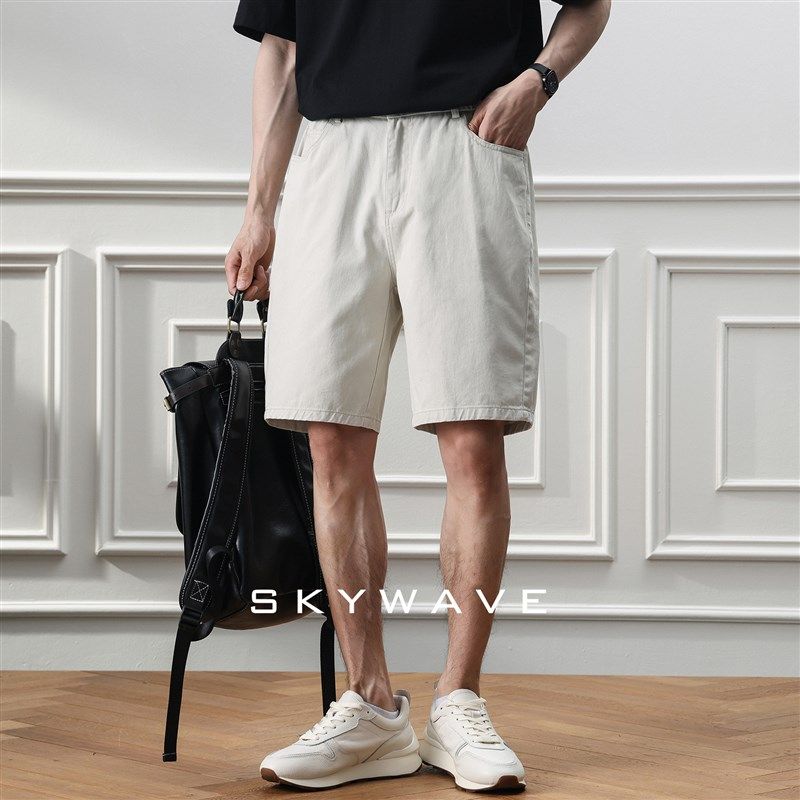 日系简约休闲短裤男士2025夏季新款高端轻商务宽松大码百搭五分裤,男装,短裤,淘宝优惠券,粉丝福利购,淘宝优惠卷