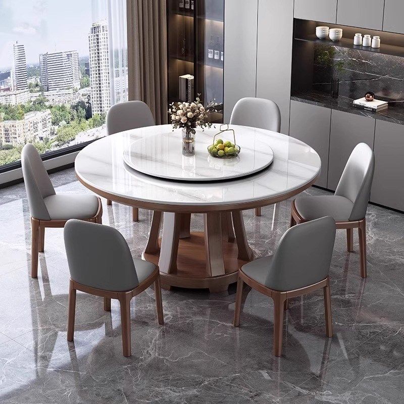 轻奢岩板酒店餐桌椅组合现代圆形岩板吃饭民宿大圆桌家用小户型,住宅家具,岩板餐桌,淘宝优惠券,粉丝福利购,淘宝优惠卷