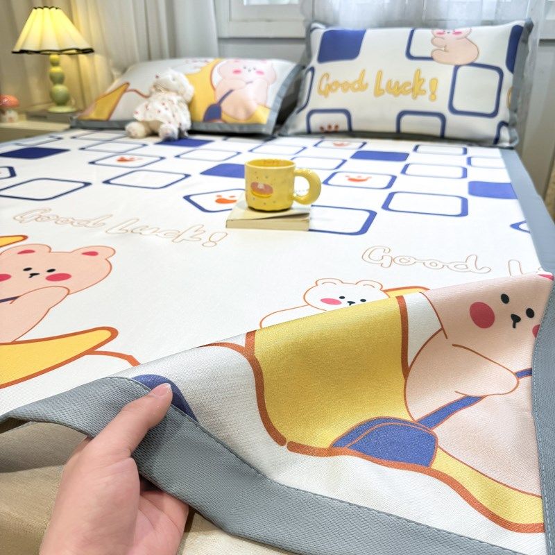 卡通冰丝凉席a类母婴级1.8m床夏季家用可水洗学生宿舍单人软席子,床上用品,冰丝席,淘宝优惠券,粉丝福利购,淘宝优惠卷