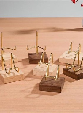 创意水晶球底座展示架奇石收纳架多功能托架盘子支架实木桌面摆件