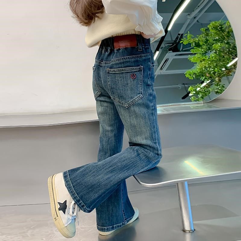 女童裤子秋装2024新款洋气大童牛仔裤秋冬季加绒儿童春秋厚喇叭裤,童装/婴儿装/亲子装,儿童牛仔裤,淘宝优惠券,粉丝福利购,淘宝优惠卷
