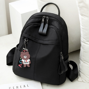 小背包2022新款时尚休闲百搭轻便防水黑色旅行通勤牛津布双肩包女