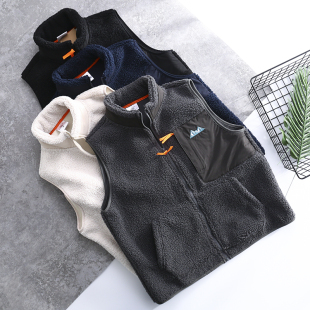 情侣休闲立领摇粒绒马甲外套 工厂尾货秋冬新款 日单高品 外贸男装