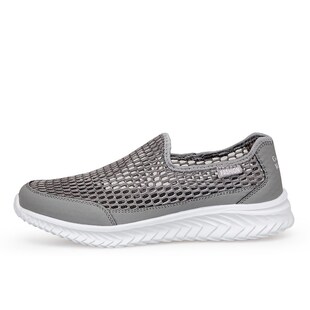 中老年人网面鞋男镂空透气鞋夏季网布鞋平底轻便老爸鞋旅游鞋夏天