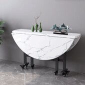 家用折叠桌折叠式 餐桌三折桌子酒店可移动小户型餐台饭桌圆形桌面