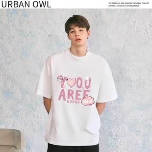 URBAN OWL短袖t恤男夏季宽松休闲圆领美式半袖体恤潮牌上衣