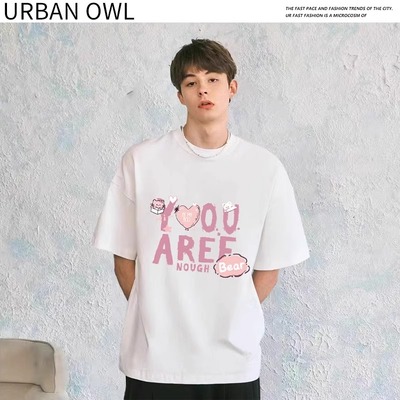 URBAN OWL短袖t恤男夏季宽松休闲圆领美式半袖体恤潮牌上衣