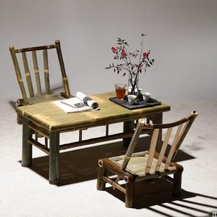 竹桌椅组合中式阳台飘窗桌子复古小茶几边几禅意茶桌竹子制品家具
