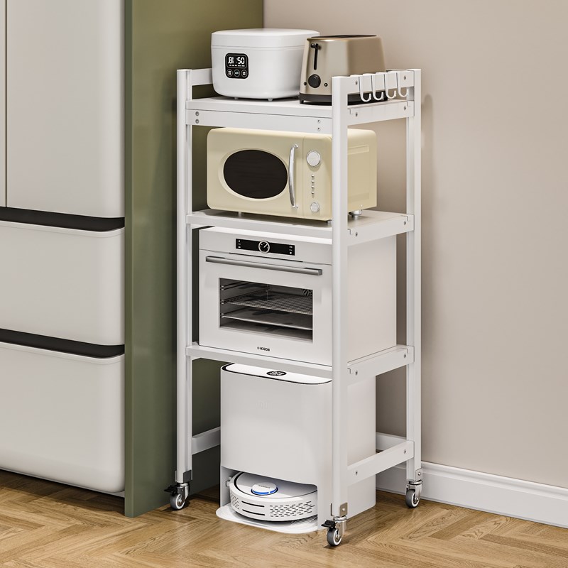 扫地机器a人置物架落地多层厨房垃圾桶上方微波炉电饭煲烤箱收纳