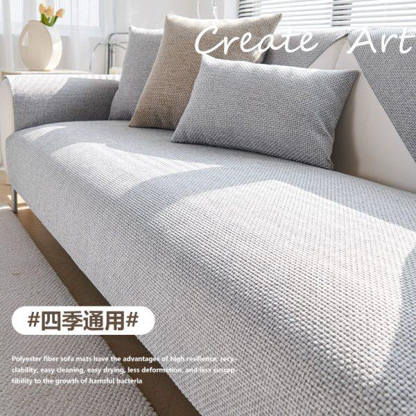 高档仿亚麻沙发垫简约灰色沙发盖布防滑坐垫防滑仿棉麻套罩巾订做