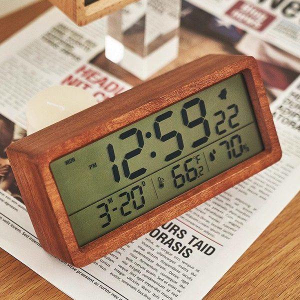 北欧极简实木闹钟大屏创意木头钟电子闹钟静音闹铃夜光床头钟座钟,家居饰品,台钟/闹钟,淘宝优惠券,粉丝福利购,淘宝优惠卷