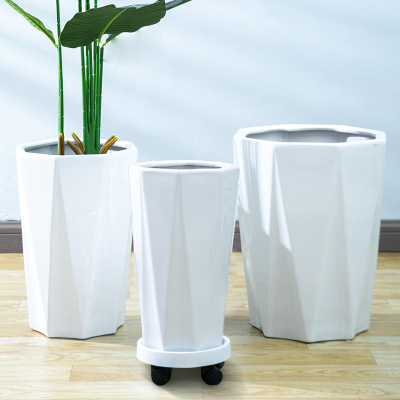 花盆陶瓷大d号特大号大口径30以上的花瓶种花盆高款白色绿植客厅