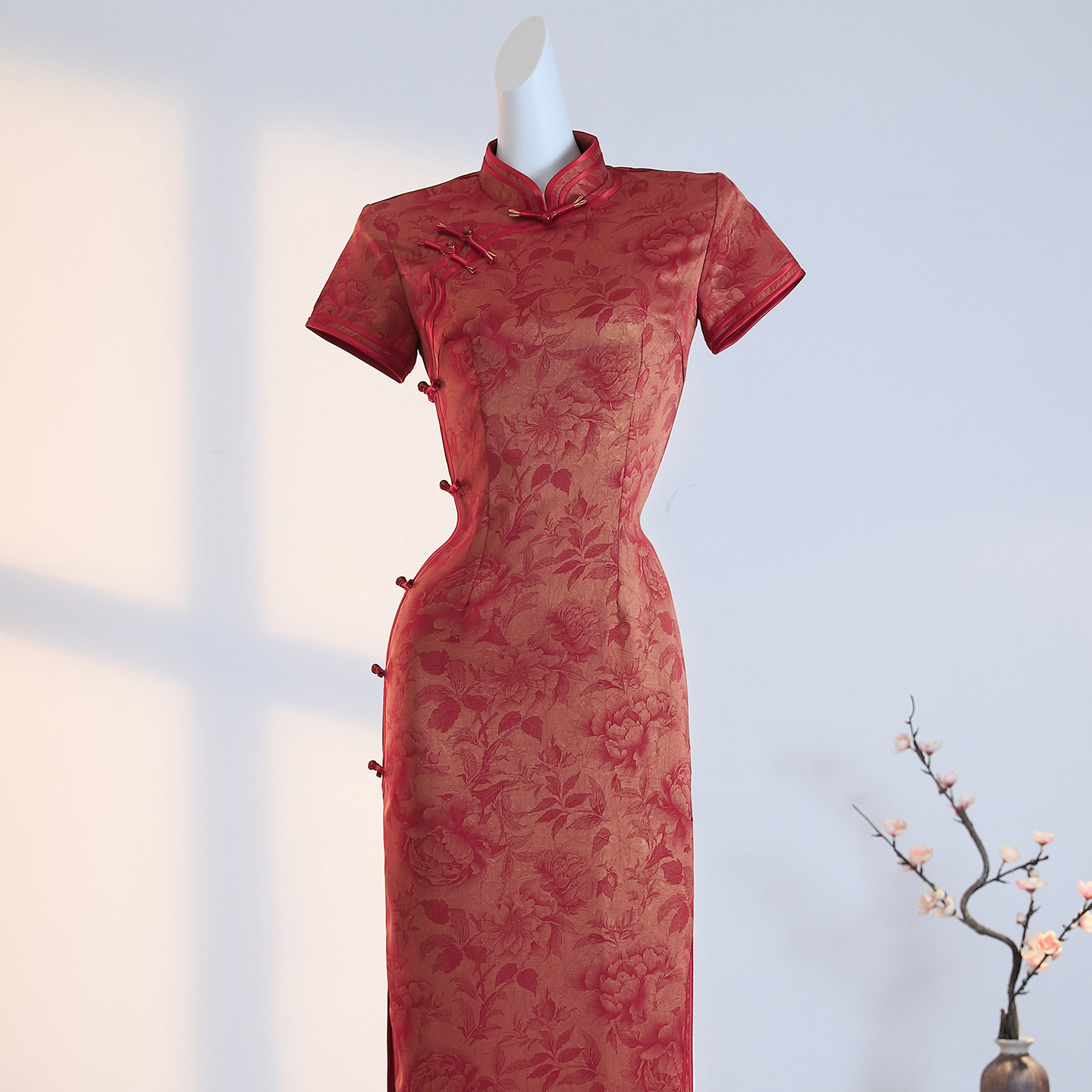 2025新款旗袍老上海红色婚宴礼服