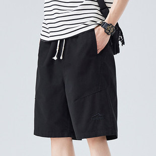 美式高端山系休闲运动短裤男2026夏季薄款宽松大码纯棉五分裤