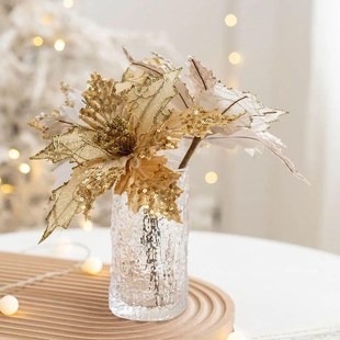 Christmas Xmas ImitaBtion Flower Silver Tree 1PC Sequin Gold