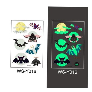 Haldloween Stickers 1pc Tattoo Waterproof Luminous Temporary