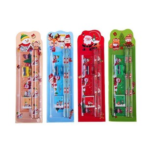 Stationery Chribstmas Piece Pencil Set圣诞节铅笔五件套 Five
