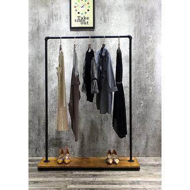 铁艺服装架实木服装店衣架展示架落地式复古男女装童装货架衣架子