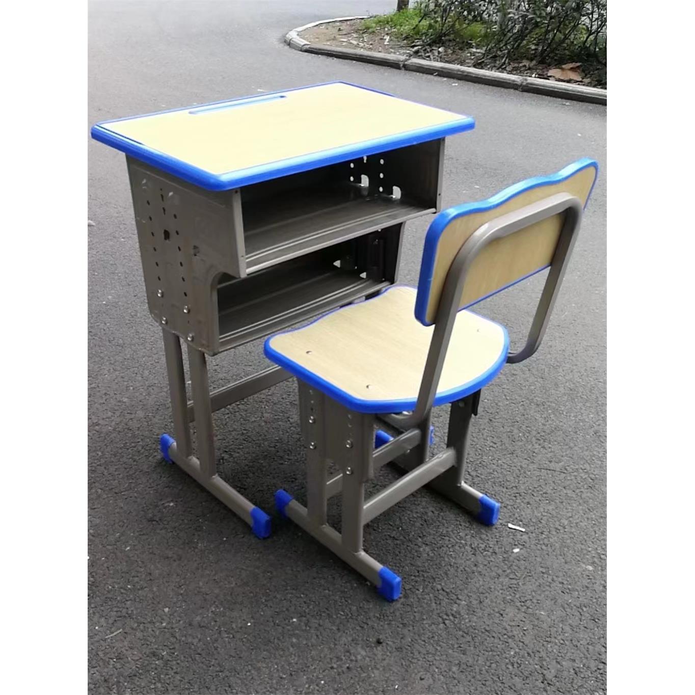学校同款加厚双层课桌椅套装厂家直销辅导班培训教室学生写字书桌